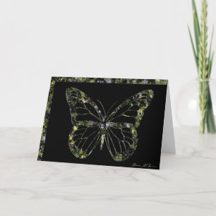 Gold Marble Butterfly Card (blank)
