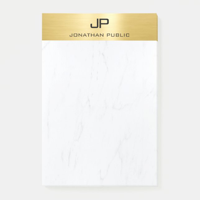 Gold Marble Creative Simple Modern Design Plain Post-it Notes (Front)