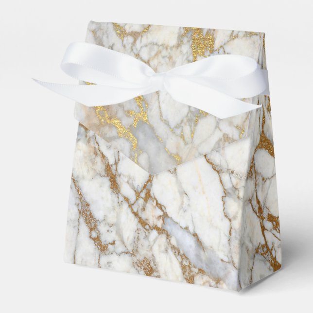 Gold Marble Favour Box (Front Side)