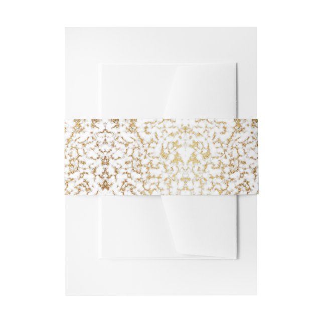 Gold Marble Foil Texture Invitation Belly Band (Front Example)