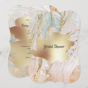 Gold marble geode texture DIY classy party Invitation
