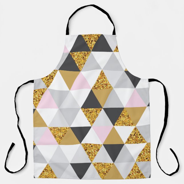 Gold marble, geometric seamless texture apron (Front)
