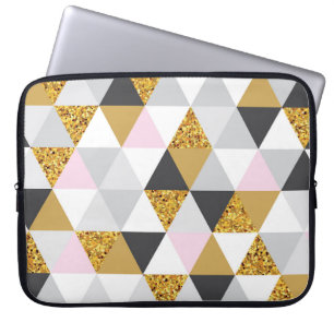 Gold marble, geometric seamless texture laptop sleeve