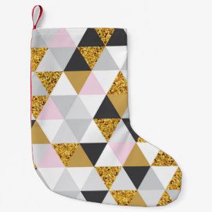 Gold marble, geometric seamless texture small christmas stocking