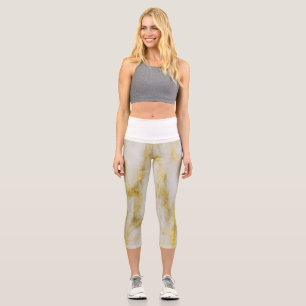 Gold marble High Waisted Capris