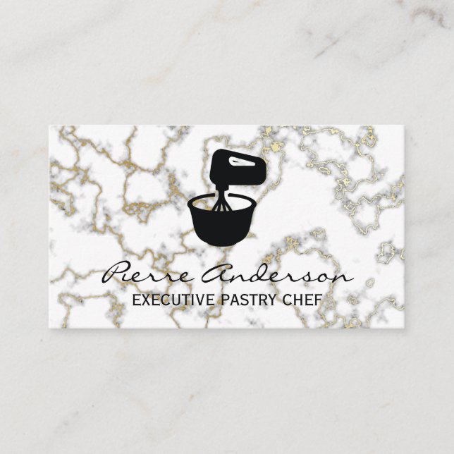 Gold Marble Mixing Bowl Background Loyalty Card (Front)