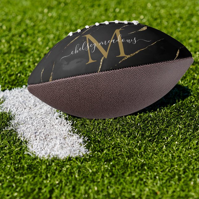 Gold Marble Monogram Calligraphy Script Name  American Football (Creator Uploaded)