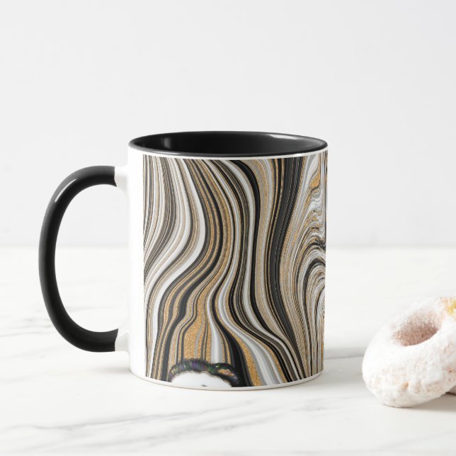 Gold Marble Pattern  Mug (With Donut)