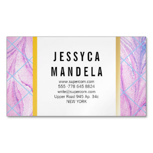 Gold Marble Pink Magnetic Business Card
