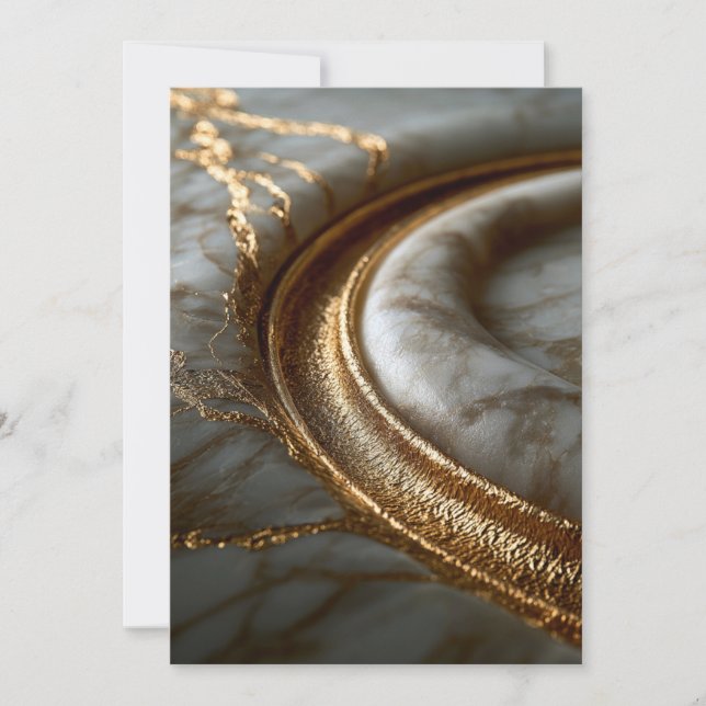 Gold Marble Save the Date Card (Front)