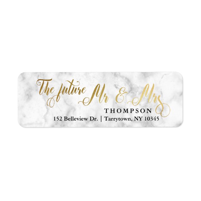 Gold Marble Script The Future Mr and Mrs (Front)