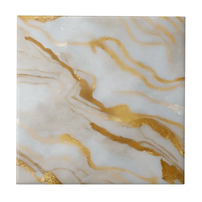  Gold Marble Stones Ceramic Tile (Front)
