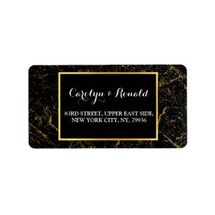 Gold marble stripes typography black label