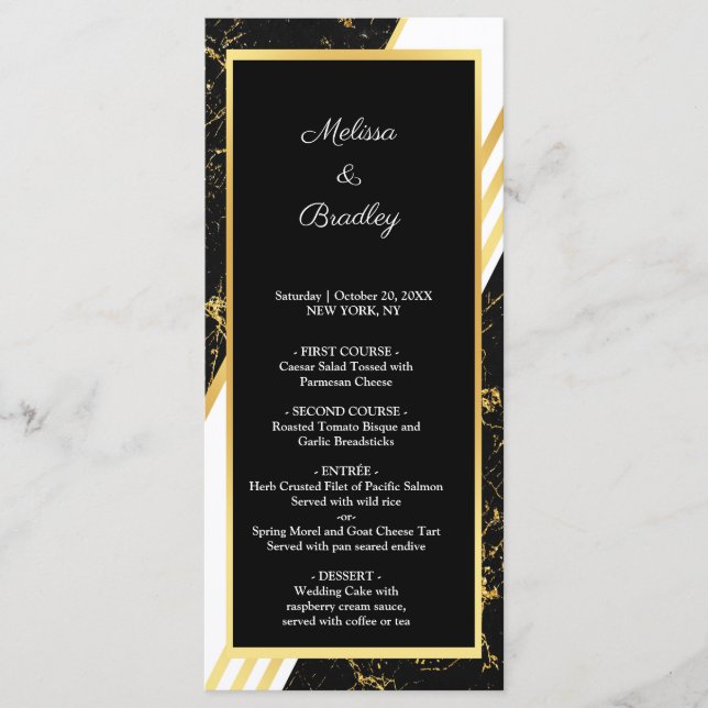 Gold marble stripes typography black programme (Front)