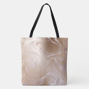 Gold Marble Swirl Tote Bag