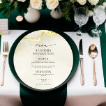 Gold Marble Texture Wedding Circle Menu Card<br><div class="desc">Luxurious Gold Marble Texture Wedding Circle Menu Cards. Elevate your wedding reception with these exquisite Luxurious Gold Marble Texture Wedding Circle Menu Cards. Crafted with a stunning gold marble texture backdrop, these cards exude a sense of opulence and sophistication. On the front, the couple's names are elegantly displayed in bold...</div>
