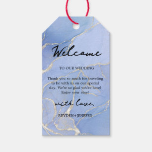   Gold Marble Watercolor Floral Wedding Gift Tags