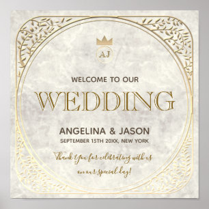 Gold Marble Welcome Wedding Poster