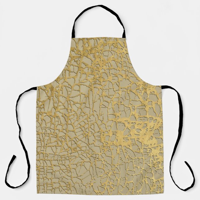 Gold Marbling: Grunge Texture Design Apron (Front)