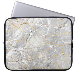 Gold marbling texture laptop sleeve