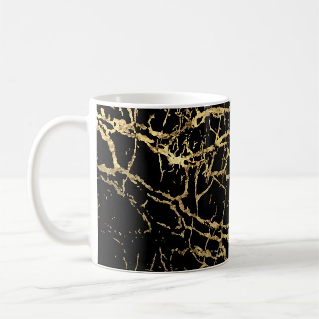 Gold Marbling Texture: Luxe Design Element Coffee Mug (Left)
