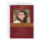 Gold & Maroon Red Photo Graduation Invitation