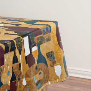Gold Maroon Wine Pattern Tablecloth