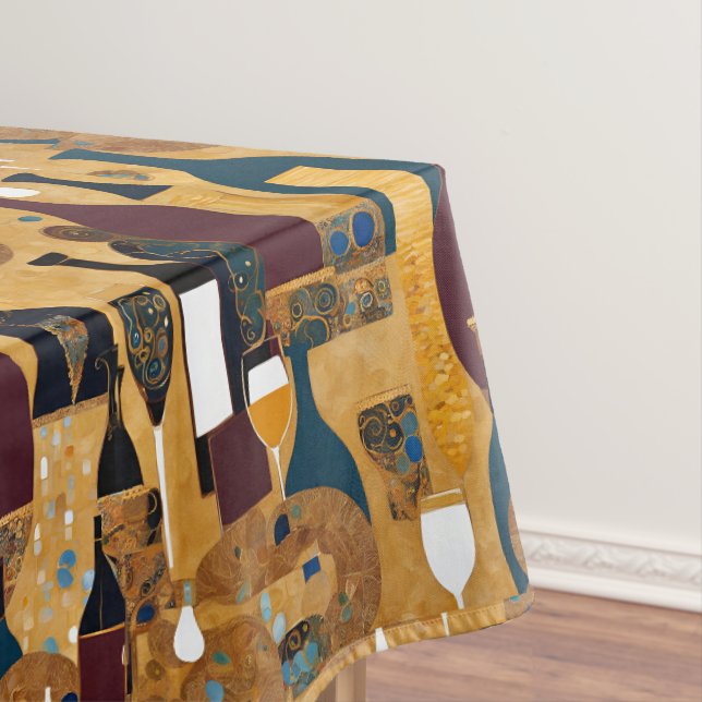 Gold Maroon Wine Pattern  Tablecloth (In Situ)