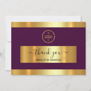  Gold Marsala Thank You Business Insert Card 