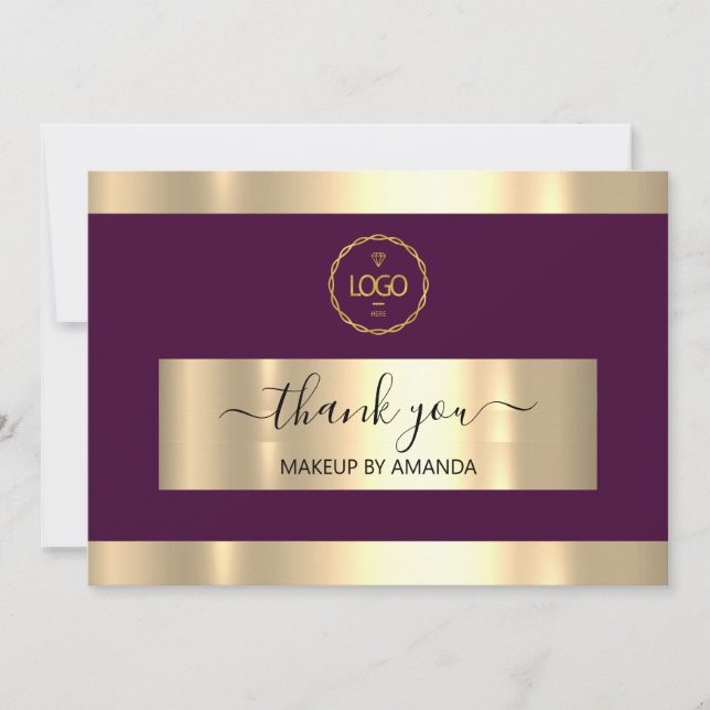  Gold Marsala Thank You Insert Card Logo (Front)