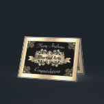 Gold Martial Arts Sport Embellished Congratulation Card<br><div class="desc">Stylish gold martial arts sports embellished congratulations design. Can be customised for your own needs. Change the name,  occasion,  quote,  message and sport.</div>