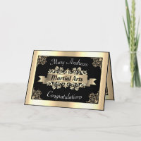 Gold Martial Arts Sport Embellished Congratulation