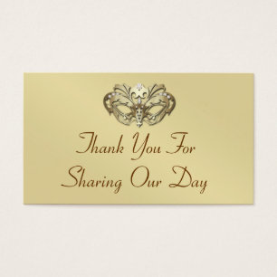 Gold Masquerade Elegant Favour Tag