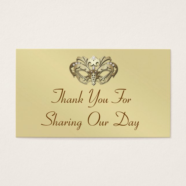 Gold Masquerade Elegant Favour Tag (Front)