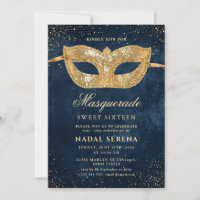 gold masquerade mask Sweet 16