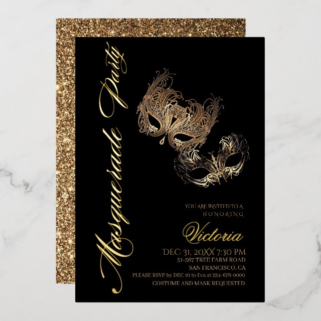 Gold Masquerade Party  (Front/Back)