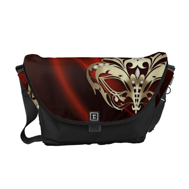 Gold Masquerade Red Messenger Bag (Front)