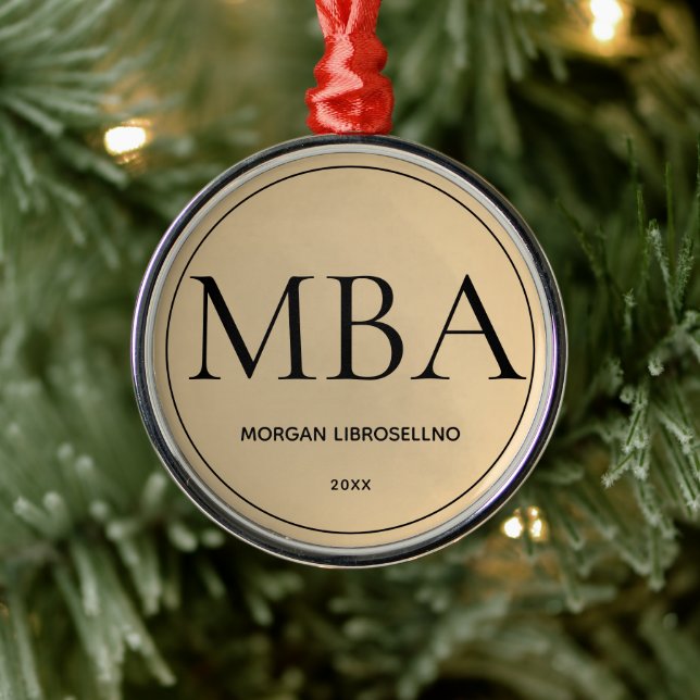 Gold MBA Graduation Metal Tree Decoration (Tree)