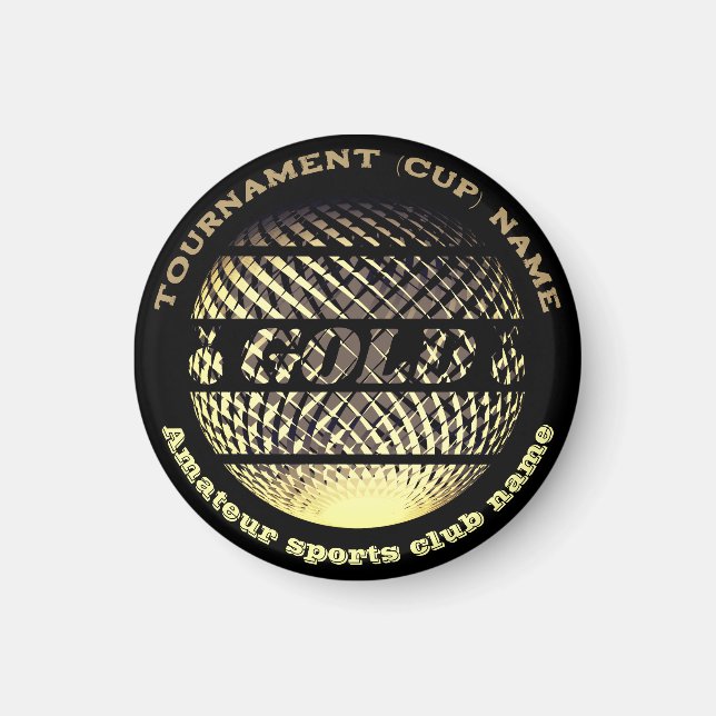 Gold medal, 1st place winner champion sport magnet (Front)