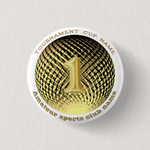 Gold medal, 1st place winner Sticker 3 Cm Round Badge