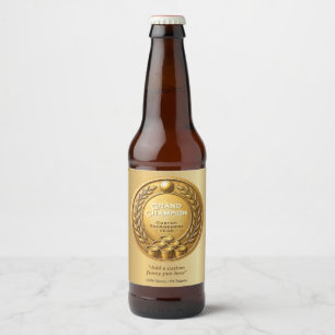 Gold Medal Beer Pong Tournament Championship Bottle Label