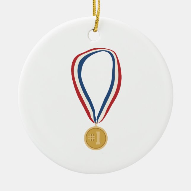 Gold Medal Ceramic Tree Decoration (Front)