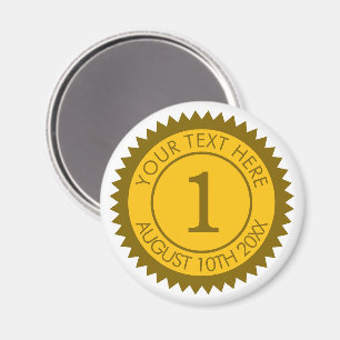 Gold medal champion winner 1st place custom magnet