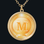 Gold Medal of Honour Gold Plated Necklace<br><div class="desc">Gold medal of honour</div>