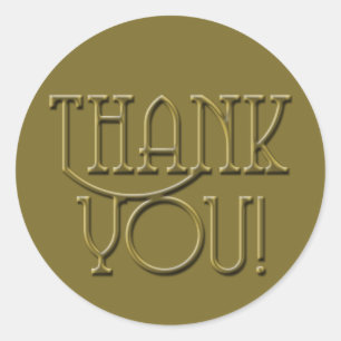 Gold Medal Style Thank You Stickers