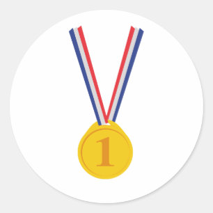 Gold medal winner classic round sticker