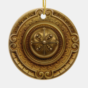 Gold Medallion 1 Ceramic Tree Decoration