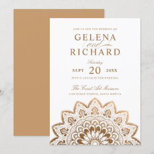 Gold Medallion Elegant Mandala Wedding Invitation