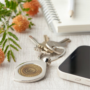 Gold Medallion Key Ring