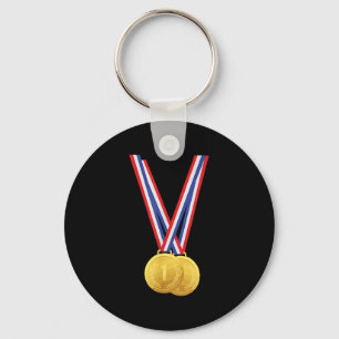 Gold Medals - Funny Shirt For Winners And Champion Key Ring